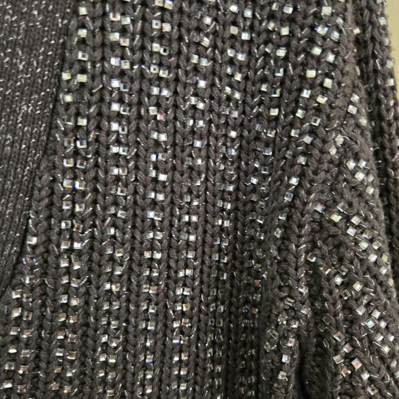 Inc International Concept NWT Shine Cardigan Sweater Gray Silver V Neck Size S - Picture 6 of 10